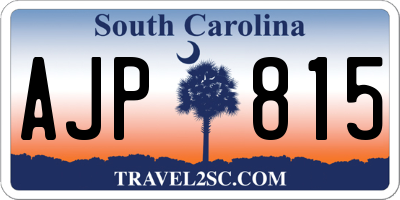 SC license plate AJP815
