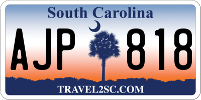 SC license plate AJP818