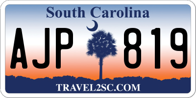 SC license plate AJP819