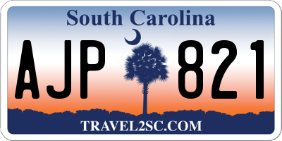 SC license plate AJP821