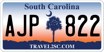 SC license plate AJP822