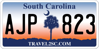 SC license plate AJP823