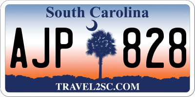 SC license plate AJP828