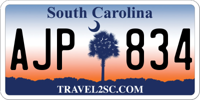 SC license plate AJP834