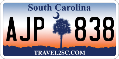 SC license plate AJP838