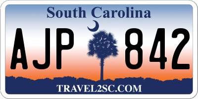 SC license plate AJP842