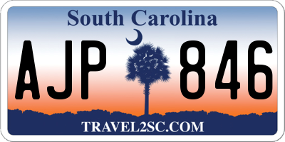 SC license plate AJP846