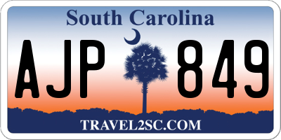 SC license plate AJP849