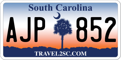 SC license plate AJP852