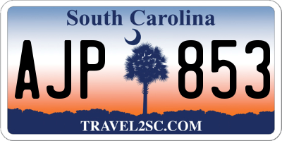 SC license plate AJP853