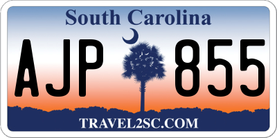 SC license plate AJP855