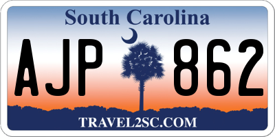 SC license plate AJP862
