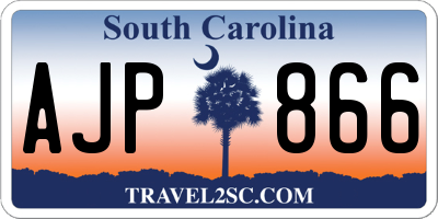 SC license plate AJP866
