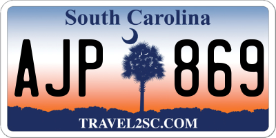 SC license plate AJP869