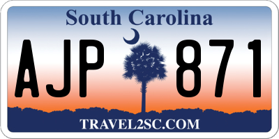 SC license plate AJP871
