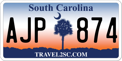 SC license plate AJP874