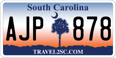 SC license plate AJP878