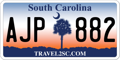 SC license plate AJP882