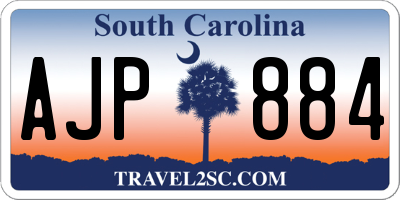 SC license plate AJP884
