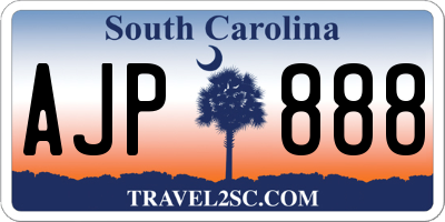 SC license plate AJP888