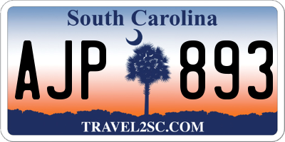 SC license plate AJP893
