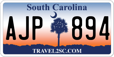 SC license plate AJP894