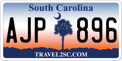 SC license plate AJP896