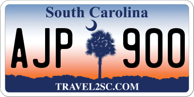 SC license plate AJP900