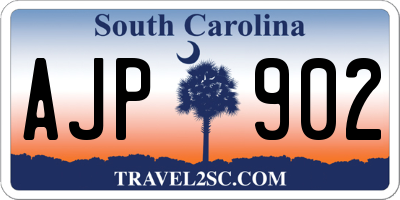 SC license plate AJP902