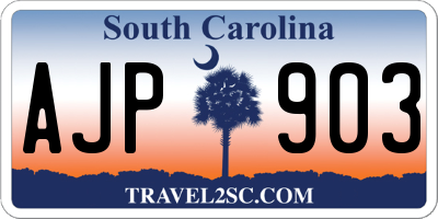 SC license plate AJP903