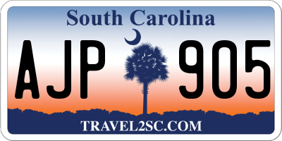 SC license plate AJP905
