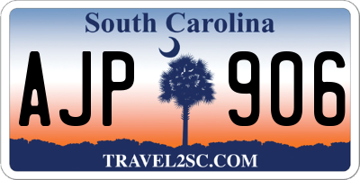 SC license plate AJP906
