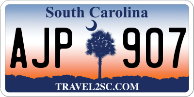 SC license plate AJP907