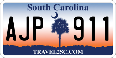 SC license plate AJP911