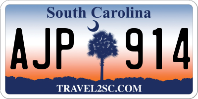 SC license plate AJP914