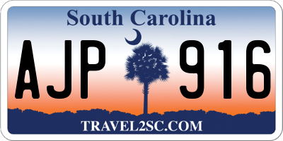 SC license plate AJP916