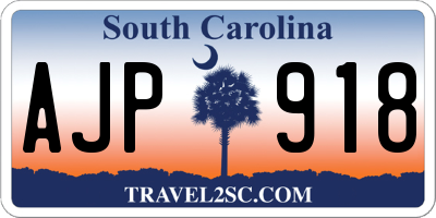 SC license plate AJP918