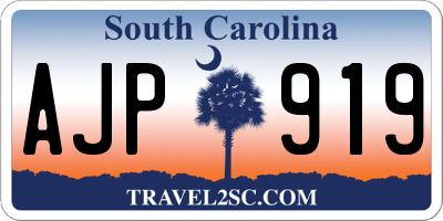 SC license plate AJP919