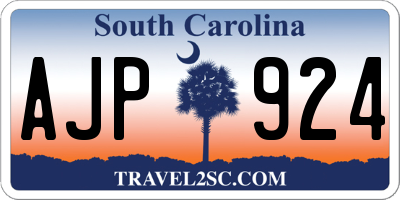 SC license plate AJP924