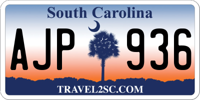 SC license plate AJP936