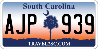 SC license plate AJP939