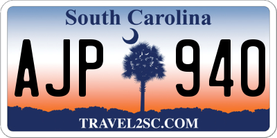 SC license plate AJP940