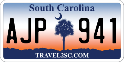 SC license plate AJP941
