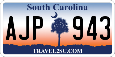 SC license plate AJP943
