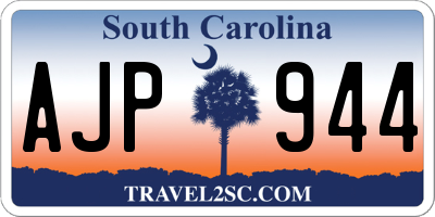 SC license plate AJP944