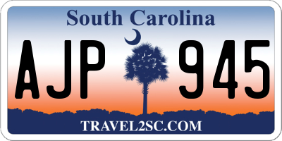 SC license plate AJP945