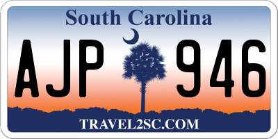 SC license plate AJP946
