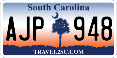 SC license plate AJP948