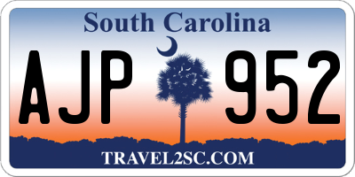 SC license plate AJP952
