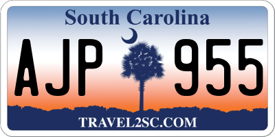 SC license plate AJP955